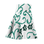 Floral Vine Skater Skirt — Teal Garden Pattern
