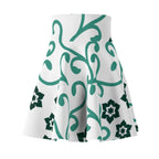 Floral Vine Skater Skirt — Teal Garden Pattern