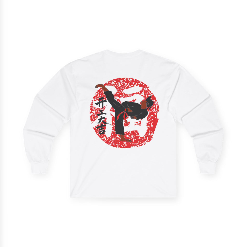 Karate Kick Long Sleeve Tee — Martial Arts Dojo Shirt