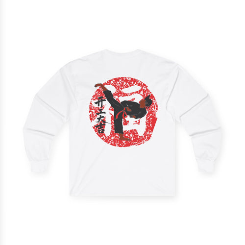 Karate Kick Long Sleeve Tee — Martial Arts Dojo Shirt