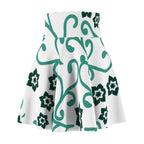 Floral Vine Skater Skirt — Teal Garden Pattern